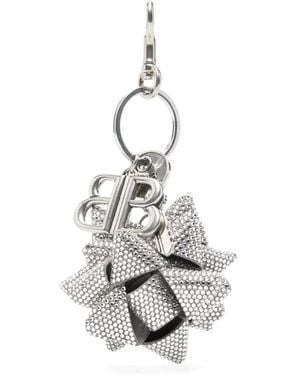 Balenciaga Gifting Bow Keyring - White