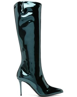 Giuseppe Zanotti 95Mm Pointed-Toe Leather Boots - Green