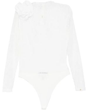Nissa Body En Dentelle À Appliqué Floral - Blanc