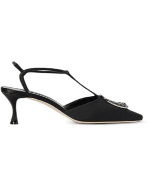 Manolo Blahnik Escarpins Takal À Boucle Ornée De Cristaux - Black