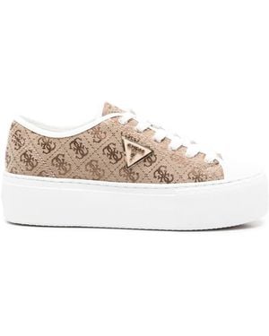 Guess Monogram Platform Trainers - White