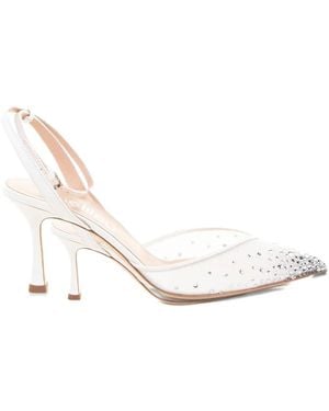 Ninalilou Escarpins Mya 70 Mm À Ornements En Cristal - Blanc