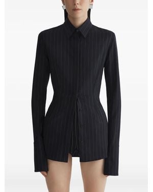 Mugler Pinstripe Shirt - Black