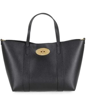 Mulberry Mini Bayswater Grained Leather Tote Bag - Black