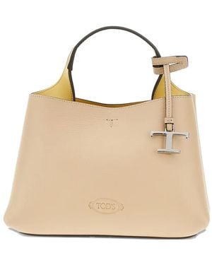 Tod's Grained-leather tote bag - Natur