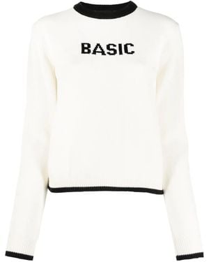 Gcds Basic Patterned-Jacquard Sweater - White