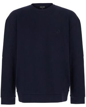 Giorgio Armani Ga Pullover Mit Logo-Stickerei - Blau