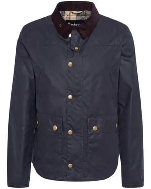 Barbour Reelin Waxed Jacket - Blue