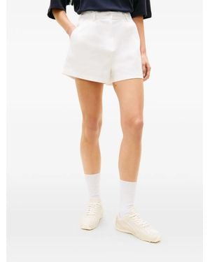 Tommy Hilfiger Pleated Logo-Patch Shorts - White