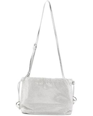 Patrizia Pepe Bubble rhinestone-embellished shoulder bag - Blanco