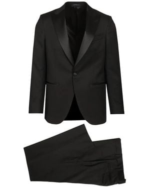 Al Duca d'Aosta Peak-Lapel Single-Breasted Suit - Black