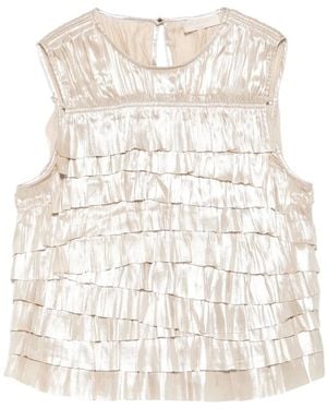 Ulla Johnson Quinn Layered Ruffled Top - Natural