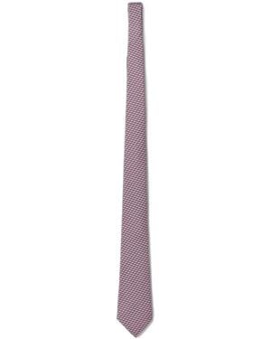 ZEGNA Sailboat-Print Silk Tie - White