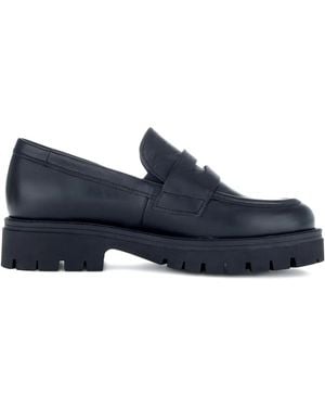 Gabor Penny-Slot Leather Loafers - Blue