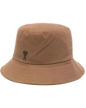 Ami Paris Cotton Hats - Brown