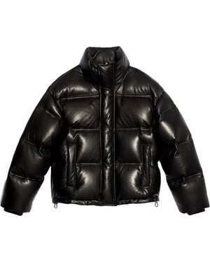 Ami Paris Leather Down Jacket - Black