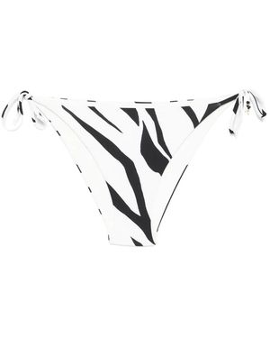 Fisico Zebra-Print Bikini Bottoms - White