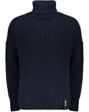 Herno Dark Jumper With A High Collar - Blue