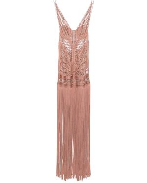 The Attico Embroidered Tulle Dress - White