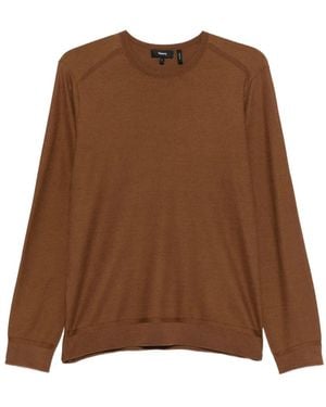 Theory Crew-Neck Jumper - Brown
