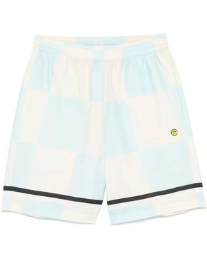 Barrow Check-Pattern Shorts - White