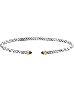 David Yurman Micro Cable Flex Onyx Bracelet - White