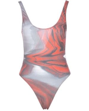Jean Paul Gaultier Maillot De Bain À Détails De Volants - Rose