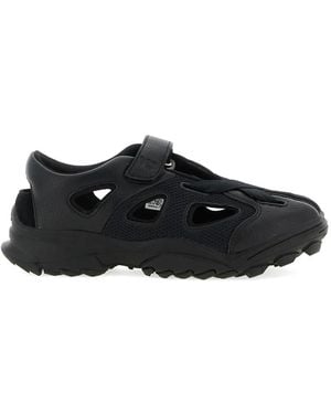 Y-3 Hammered-Leather Sneakers - Black