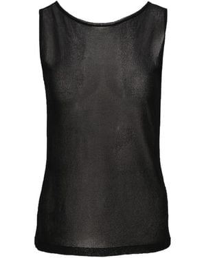 Isaia Sheer Knit Top - Black