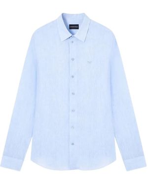 Emporio Armani Logo-Detail Shirt - Blue