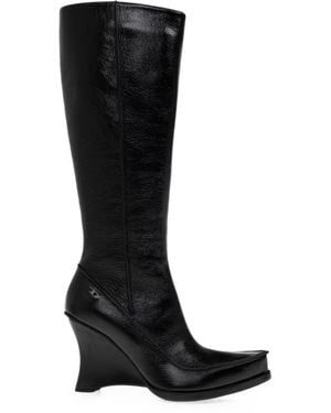 DIESEL D-Lucette Wedge-Heel Boots - Black