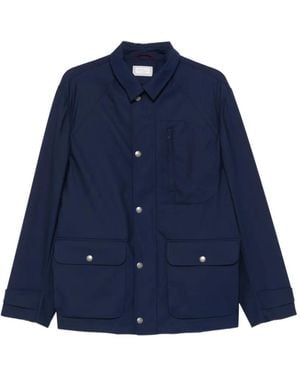 Brunello Cucinelli Bonded Virgin Wool Fresco Unlined Field Jacket - Blue