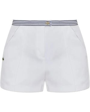 Lacoste Short À Taille Rayée - White