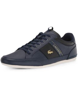 Lacoste Chaymon Lace-Up Leather Trainers - Blue