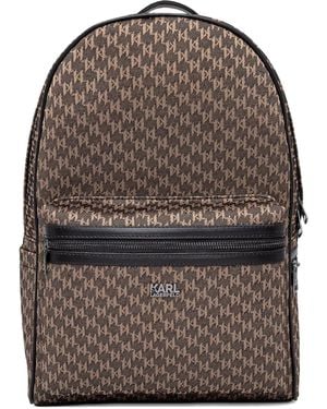 Karl Lagerfeld Mochila con motivo pied de poule - Gris