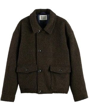 Scotch & Soda Bouclé Button-Up Coat - Black