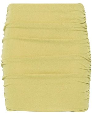 Nanushka Falda corta fruncida - Amarillo