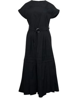 3.1 Phillip Lim Belted Pleated Midi Dress - Black