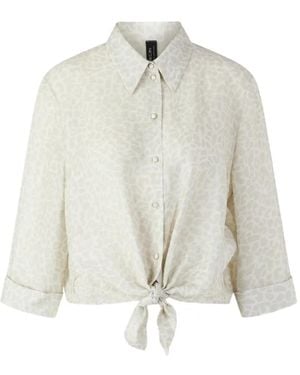 Marc Cain Knot Animal Print Blouse - White