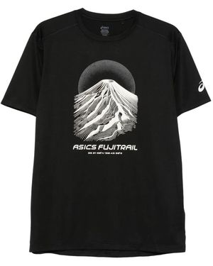 Asics Fujitrail Logo Ss Top - Black
