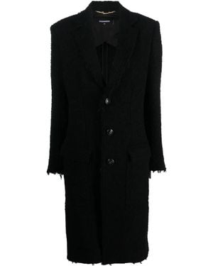 DSquared² Single-Breasted Bouclé Coat - Black