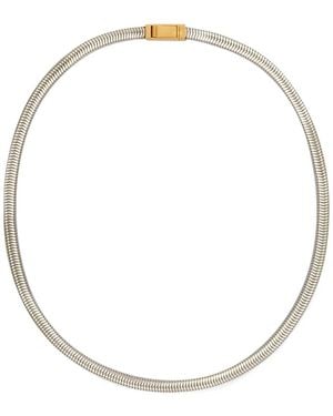 Jil Sander Engraved-logo Necklace - White