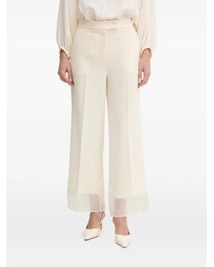 SIMONA CORSELLINI Cady Organza-Trim Pants - Natural