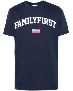 FAMILY FIRST University Cotton T-Shirt - Blue