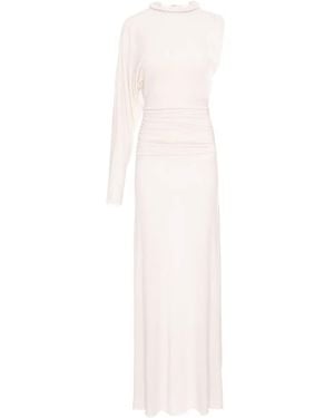 MANURI Didi One-Sleeve Ruffled Dress - White