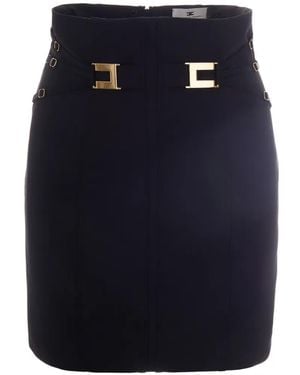 Elisabetta Franchi バックル スカート - ブルー