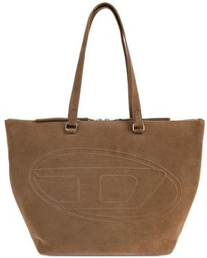 DIESEL 1Dr Dome Debossed-Logo Tote Bag - Brown