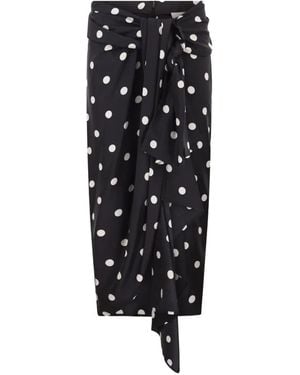 Sportmax Polka-Dot Bow Skirt - Black