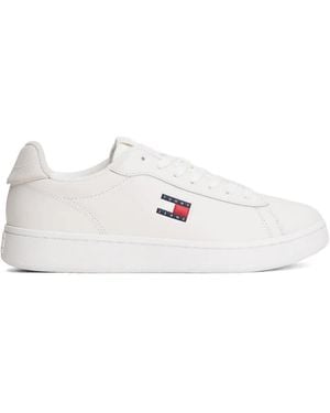 Tommy Hilfiger Baskets Lacées À Patch Logo - Blanc