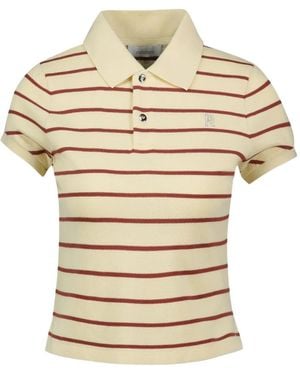Rabanne Striped Short-Sleeve Polo Shirt - Natural